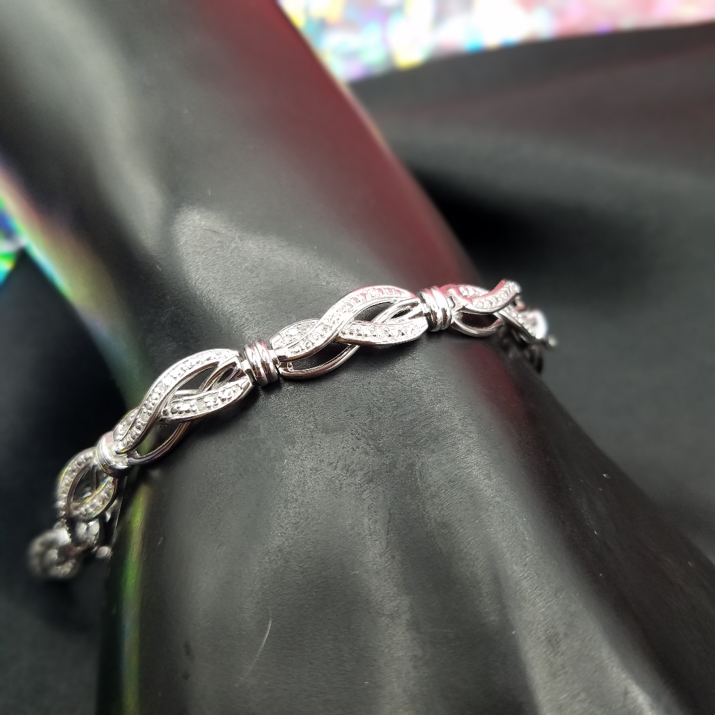 Genuine Diamond Bracelet Sterling Silver 0.25ctw